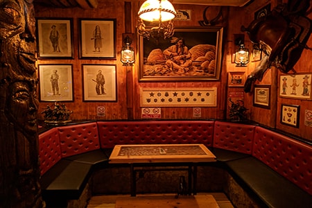 Leather Bench Seating with Table